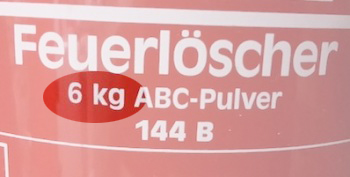 Feuerlöscher Größe